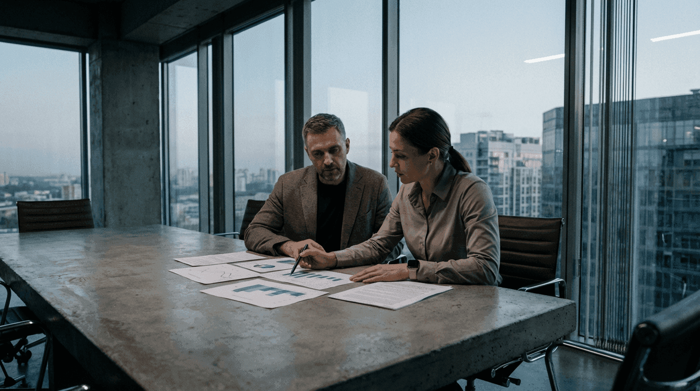 Financial sales rep meeting with a client and using Parlay to identify opportunities