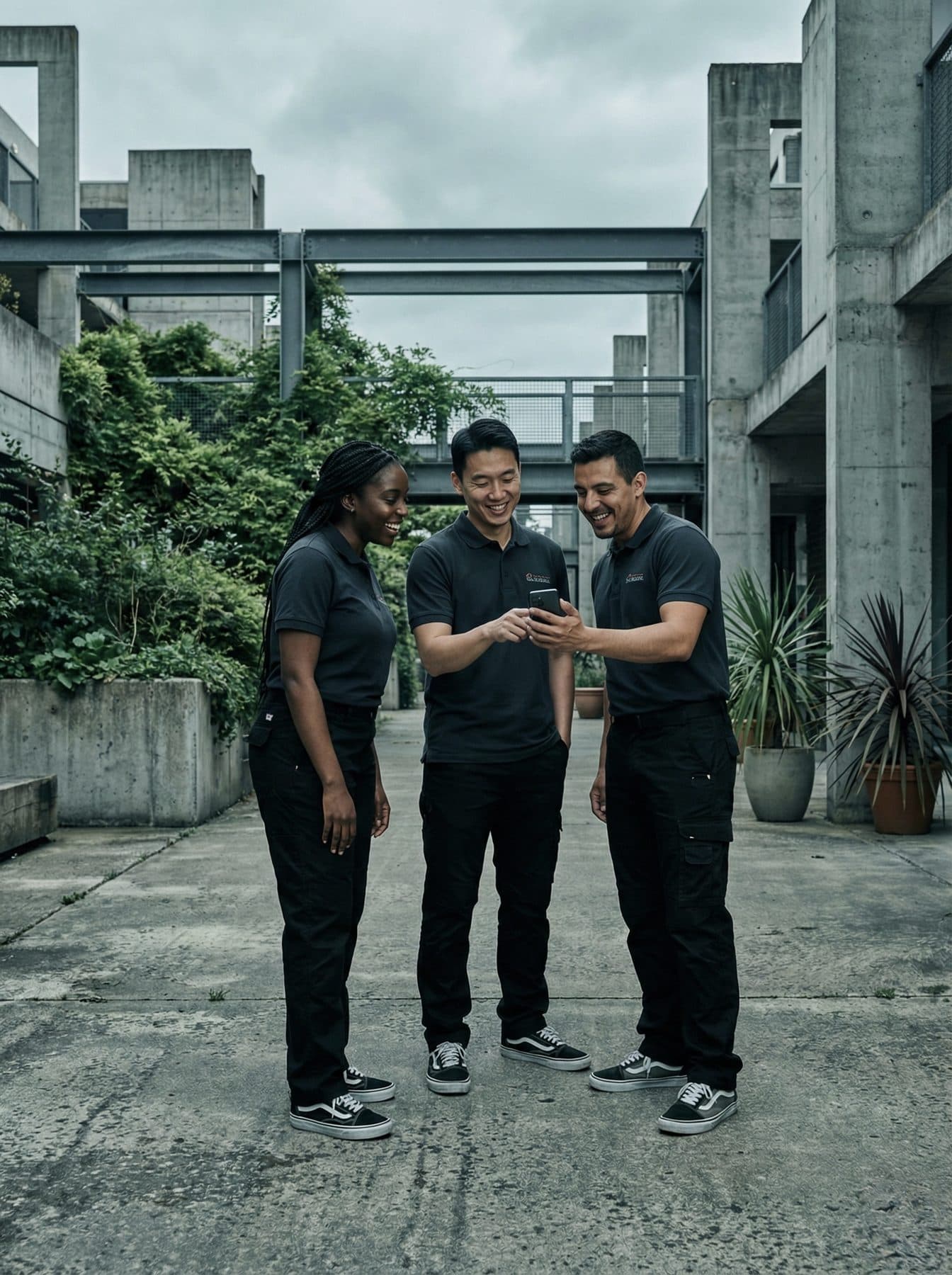 Three sales reps comparing their Parlay scores on their phones