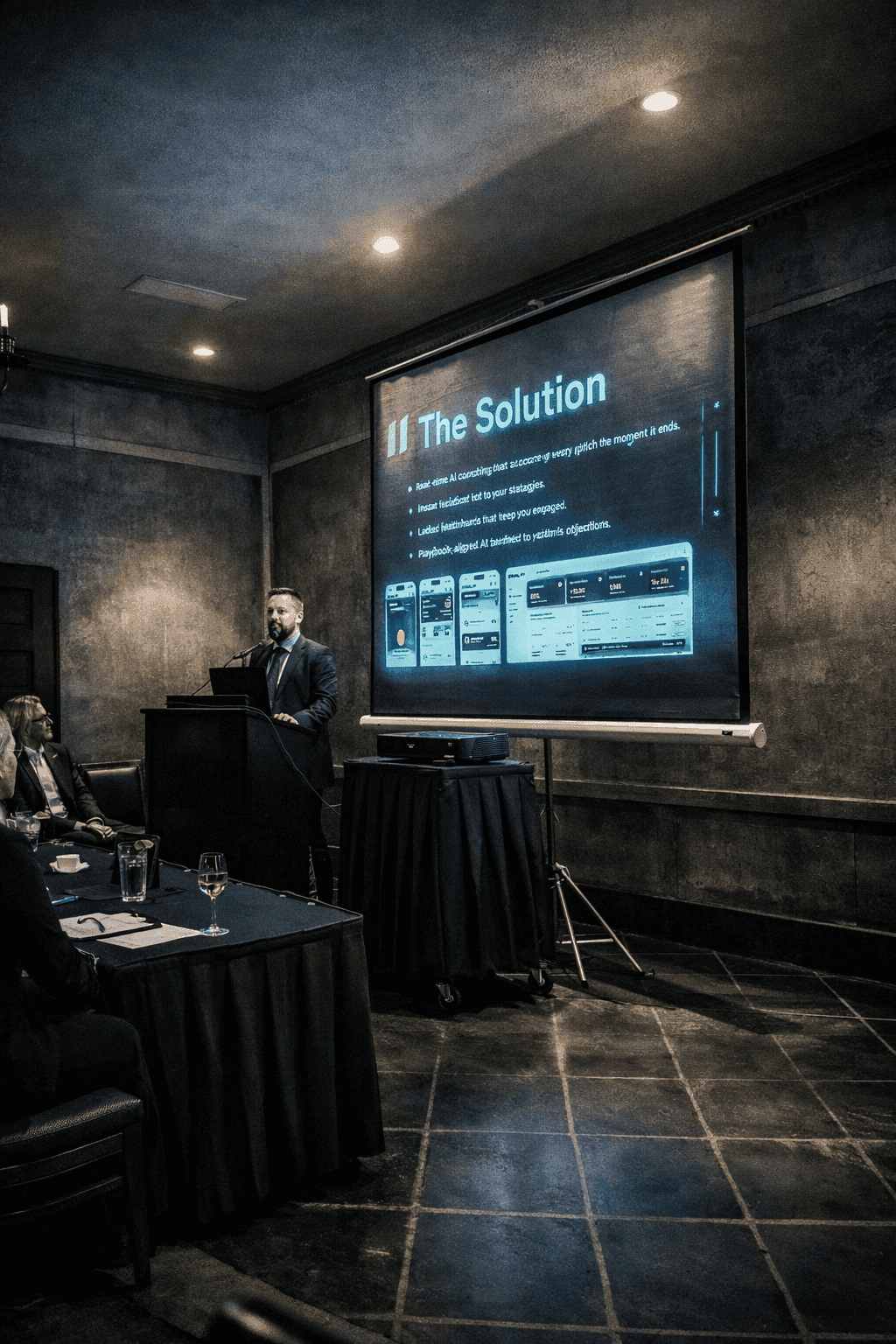 Taylor, co-founder of Parlay, pitching at a local Alta Club shark tank event